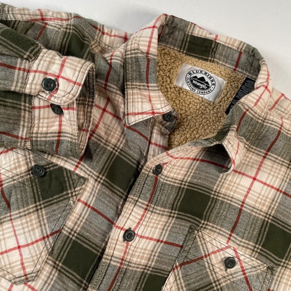 Blue Ridge Wrangler Mens XXL Flannel Sherpa Lined Shirt Jacket Shacket Plaid - Picture 1 of 8